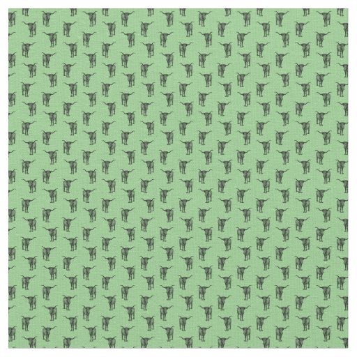 Western Texas Longhorn Bull Pattern CUSTOM COLOR Fabric