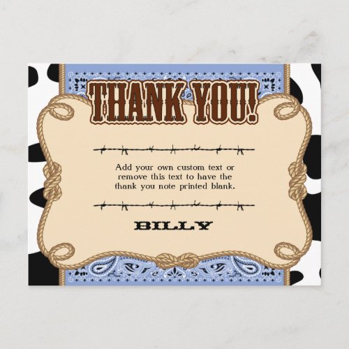 Western Thank You Cards