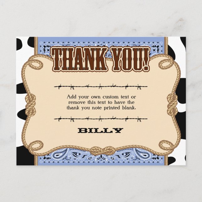 Western Thank You Cards (Front)