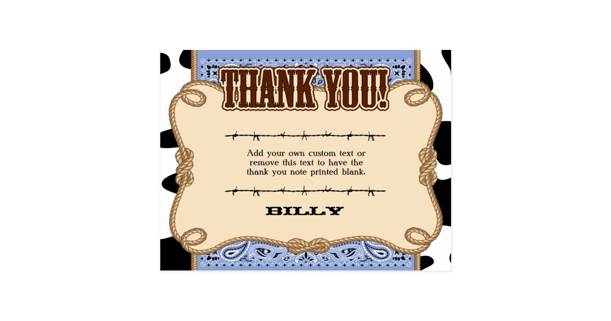 Western Thank You Cards | Zazzle.com