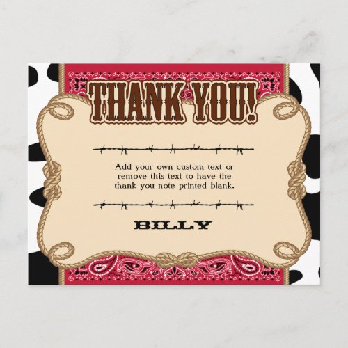 Western Thank You Cards