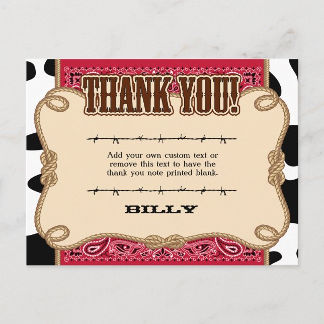 Western Thank You Cards (Front)