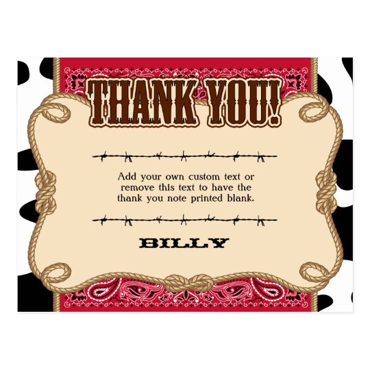 Western Thank You Cards | Zazzle.com