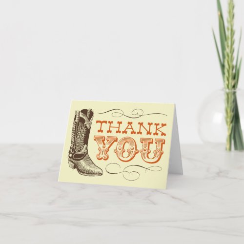 Western Thank You Cards blank inside