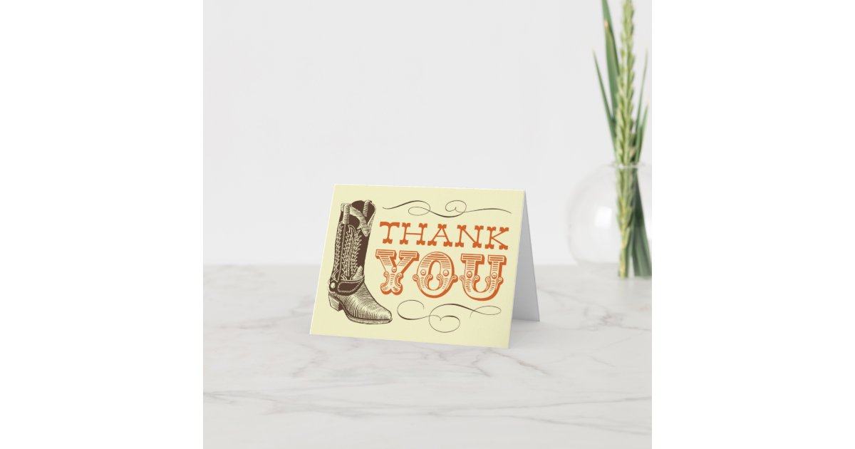 Western Thank You Cards (blank inside) | Zazzle