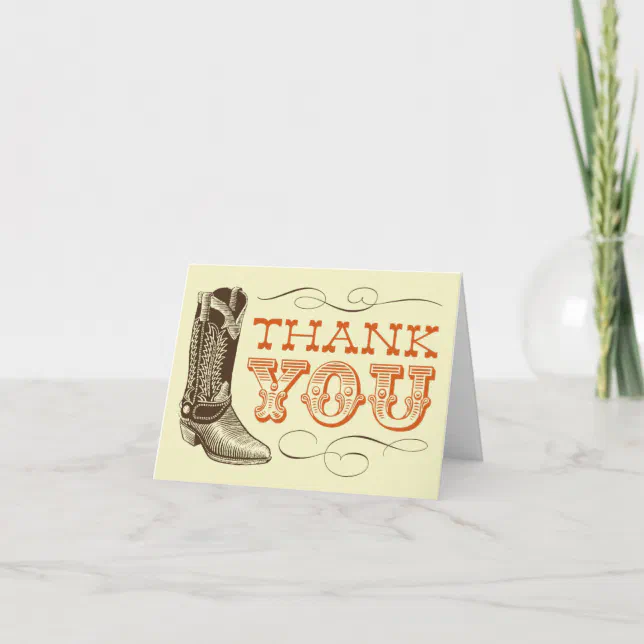 Western Thank You Cards (blank inside) | Zazzle