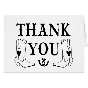 Western Thank You Cowboy Boots Country Wedding Cards