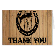 Western Thank You Horse Brown Wood Country Wedding at Zazzle