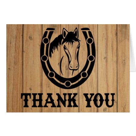 Western Thank You Horse Brown Wood Country Wedding