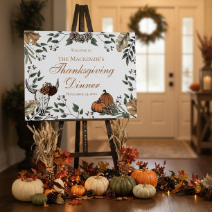 Western Thanksgiving Dinner Cow Skull Welcome Sign