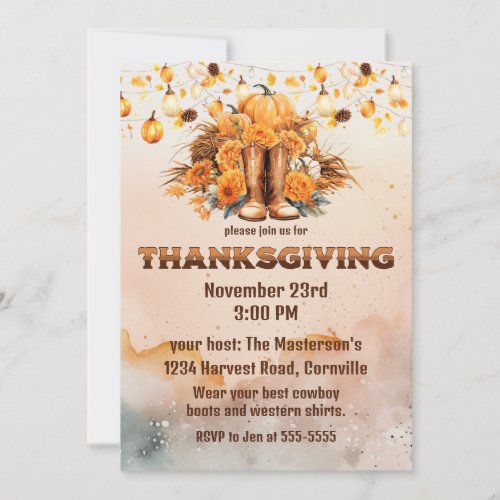 Western Thanksgiving Invitation