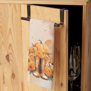 Western Thanksgiving Kitchen Towel