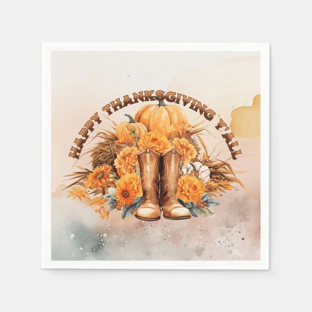 Western Thanksgiving Napkins (Front)