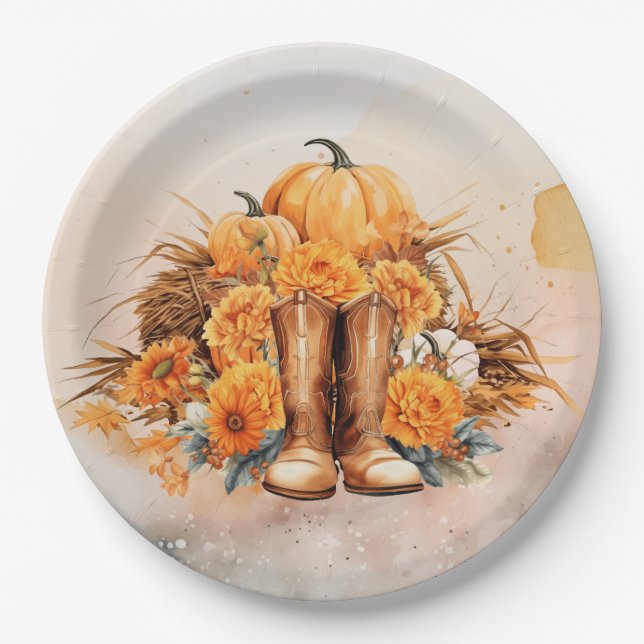 Western Thanksgiving Paper Plates (Front)