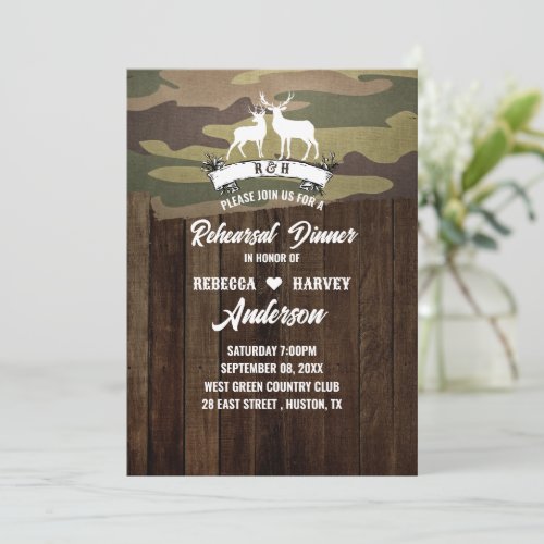 Western The Hunt Is Over Wedding Rehearsal Dinner Invitation