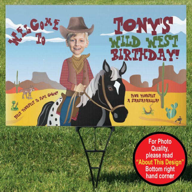 Western Theme Birthday Staked Yard Sign (Creator Uploaded)