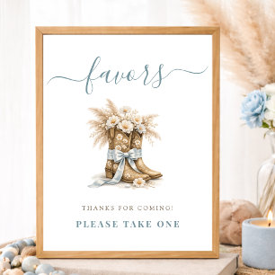 Western Theme Cowboy Boots Baby Shower Favors Here Poster