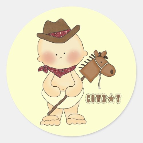 Western Theme Cute Baby Cowboy Fun Stickers
