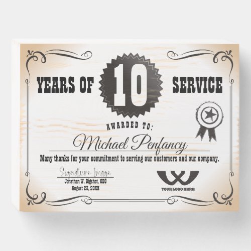 Western theme employee milestone anniversary award