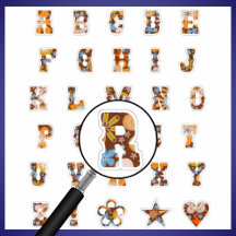 Western Theme Floral Monogram | Alphabet Letters