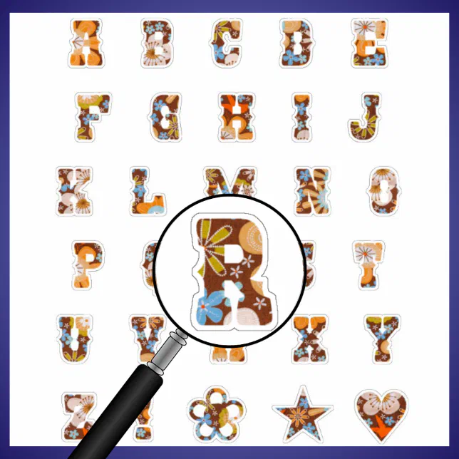 Western Theme Floral Monogram | Alphabet Letters Sticker | Zazzle
