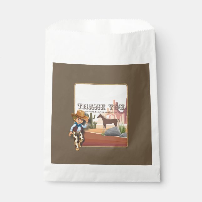 Western theme howies cowboy birthday   favor bag (Front)