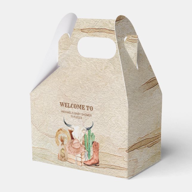 Western Theme Little Cowboy Favor Boxes (Front Side)
