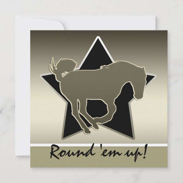 Western Theme, Round 'em up Invitation Series (Front)