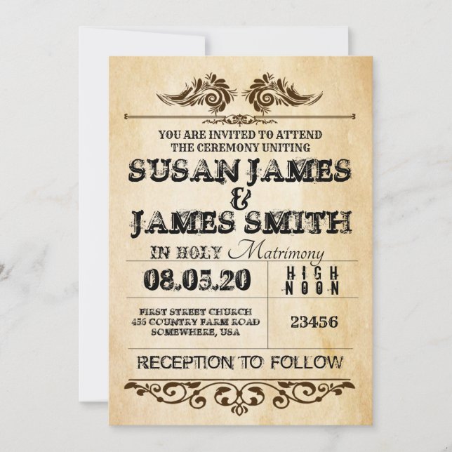 Western Theme Wedding Invitations (Front)