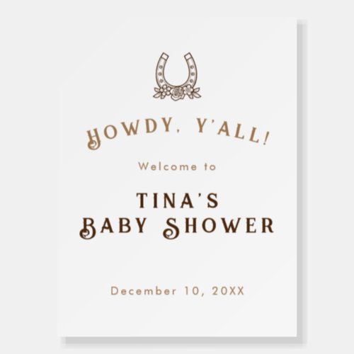 Western Themed Baby Shower Welcome Sign
