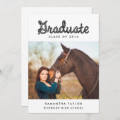Western Themed Graduation Party Invitation (Front/Back)