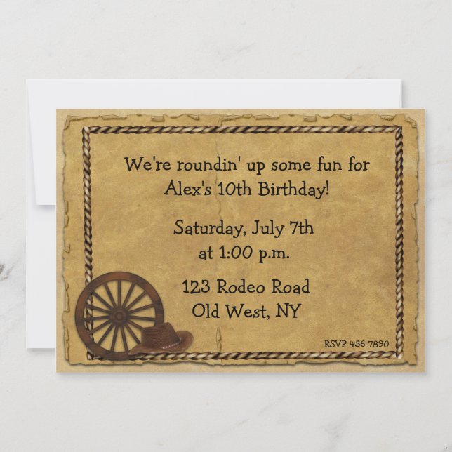 Western Themed Invitation (Front)
