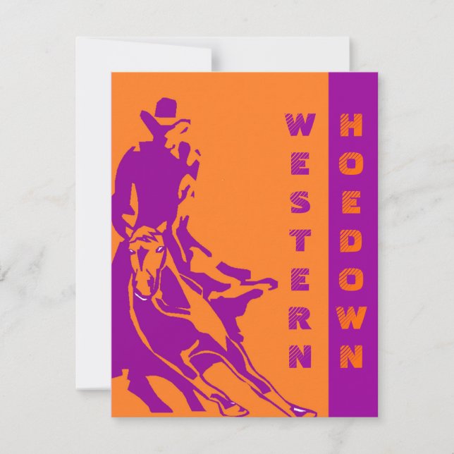 WESTERN THEMED PARTY INVITATION ~ EZ2 CUSTOMIZE (Front)