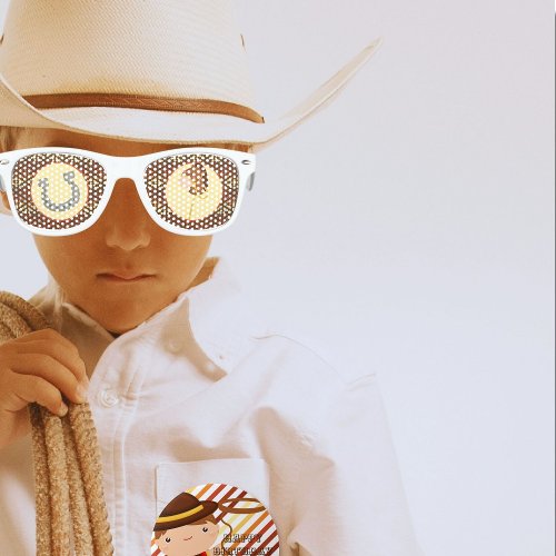 Western themed polka dot cowboy horse kids sunglasses