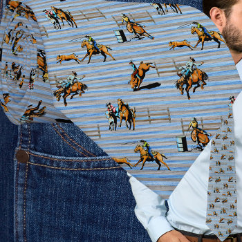 Western Tie With Rodeo Events Cowboys Cowgirls by RODEODAYS at Zazzle