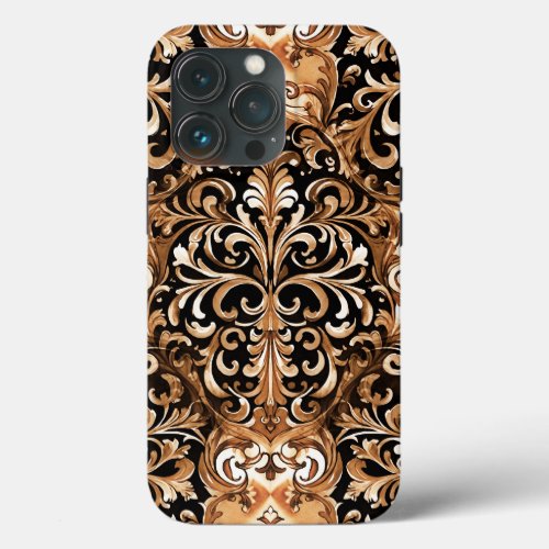 Western Tooled Leather Look Design iPhone 13 Pro Case