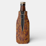Western Tooled Leather Print Bottle Cooler at Zazzle