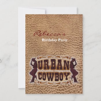 Western Tooled Leather Urban Cowboy Invitation by WhenWestMeetEast at Zazzle