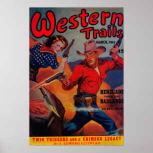 Western Trails Magazine Cover Poster