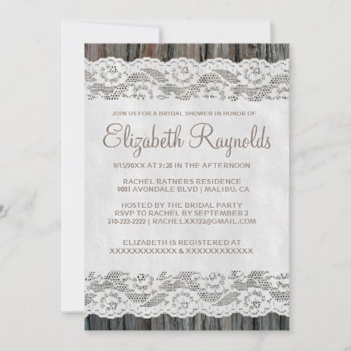 Western Tree Bark Bridal Shower Invitations