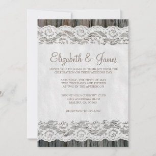 Western Tree Bark Wedding Invitations
