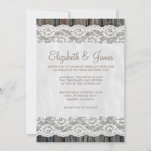 Western Tree Bark Wedding Invitations