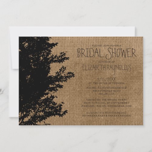 Western Tree Branches Bridal Shower Invitations
