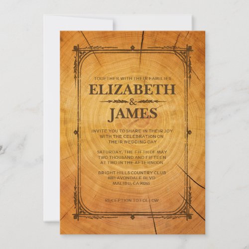 Western Tree Ring Wedding Invitations