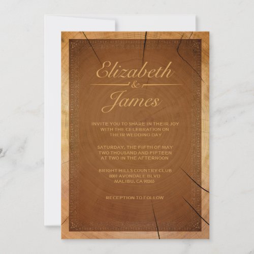 Western Tree Rings Wedding Invitations