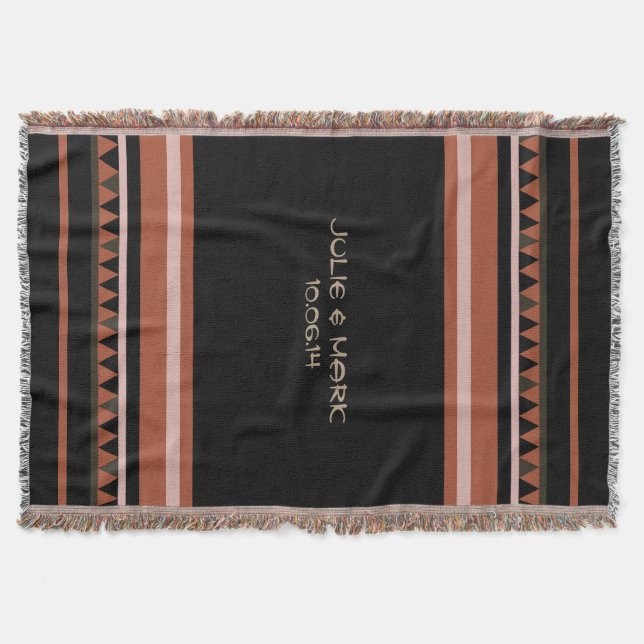 Western Triangle Pattern Throw Blanket (Front)