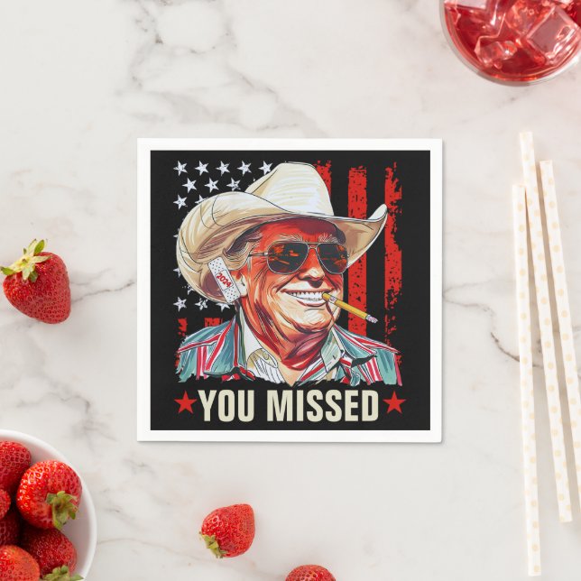 Western Trump Cowboy | You Missed Trump 2024 Napkins (Insitu)