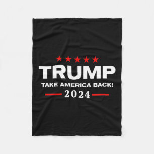 Western Trump Cowboy You Missed Trump 2024 Usa Fla Fleece Blanket