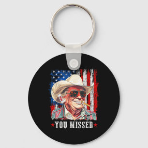 Western Trump Cowboy You Missed Trump 2025 America Keychain