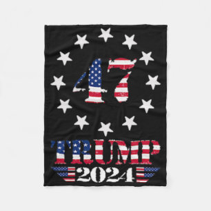 Western Trump Cowboy You Missed Trump 2025 Usa Fla Fleece Blanket